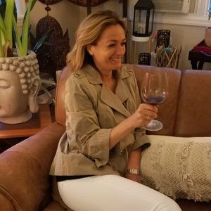 BURBERRY TAN/SHIMMER gold bell sleeve jacket